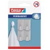 tesa Permanent haak rechthoekig S metaal, chroom, zelfklevend, 1,5 kg, 1 stuk 66612-00000-00