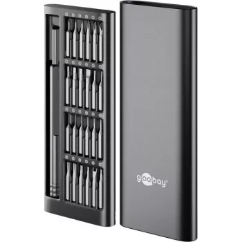 Goobay 77836 precisie-schroevendraaierset 24-delig met magnetische bithouder