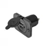 IWH USB dubbele inbouwstopcontact 12/24V 2,1A 2x USB-A zwart 019006