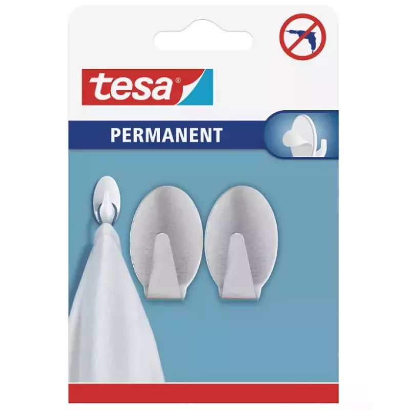 tesa Permanent haak ovaal metaal chroom 6 kg zelfklevend 66611-00000-00