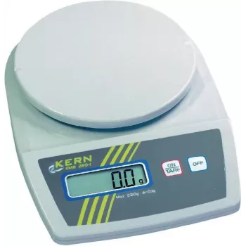 Kern EMB 2200-0 draagbare precisieweegschaal, 2,2 kg capaciteit, 1 g afleesbaarheid, batterij- of netvoeding