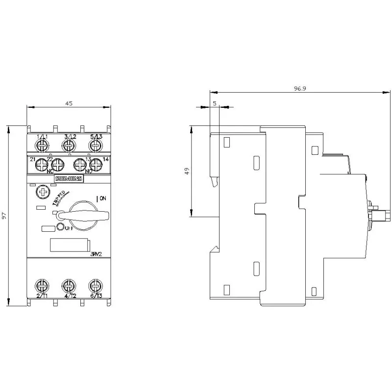 Siemens 3RV2021-1EA15 Vermogensschakelaar