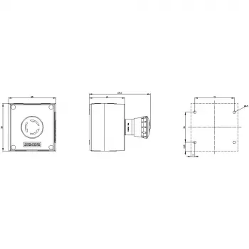 Siemens SIRIUS ACT 3SU18010NB002AA2 compleet behuizing voor bodemmontage, 1 noodstop-drukknop, draaiende ontgrendeling, rood, geel