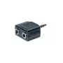 exertis Connect audio-splitterkabel - 3,5 mm stereo stekker naar 2x bus, 0,2 m, zwart 64650