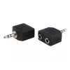 exertis Connect audio-splitterkabel - 3,5 mm stereo stekker naar 2x bus, 0,2 m, zwart 64650