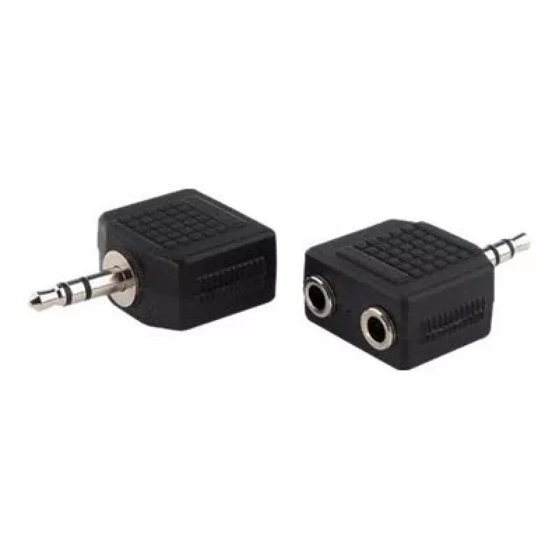 exertis Connect audio-splitterkabel - 3,5 mm stereo stekker naar 2x bus, 0,2 m, zwart 64650