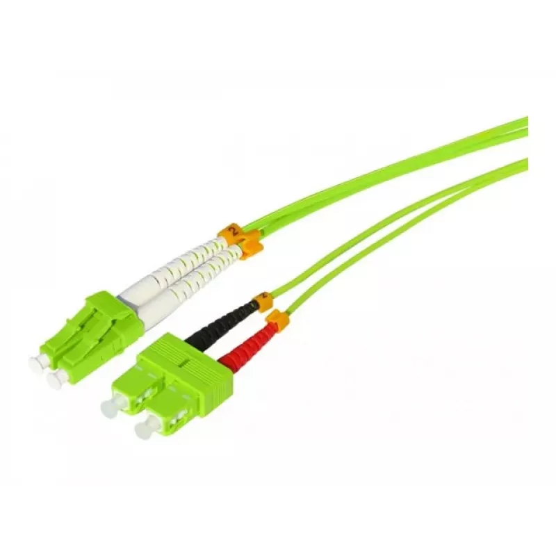 Tecline HD OM5 glasvezel patchkabel, LC duplex naar SC duplex, 50/125 µm, limoengroen, 10 m 796LS10