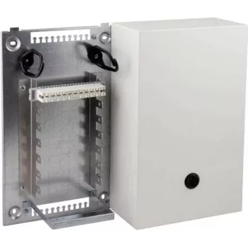 EFB-Elektronik VKA2 glasvezel verdeelbehuizing met grondplaat en VKA-montagekit voor 10 DA-poorten, wandmontage, lichtgrijs 46017.1V10