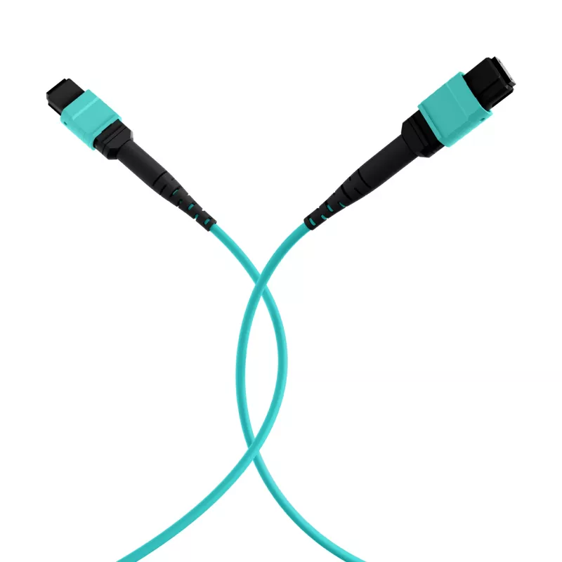 EFB MTP-bus naar MTP-bus 12-vezel OM3 patchkabel, LSZH aqua, type A, 0,5 m MTPF12MTPFOM3-0,5-A