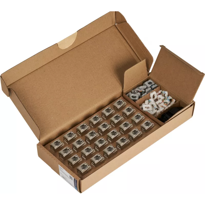 EFB E-20094-24 RJ45 Keystone Slimline/Shortbody Cat.6A component-gecertificeerd zilver, 24 stuks