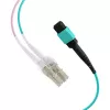 EFB MTP naar LC 12-fiber OM3 LSZH Aqua fan-out patchkabel, 7,5 m MTPF12LCOM3-7,5