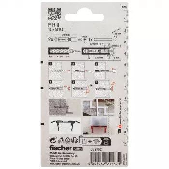 Fischer FH II 15/M10 I K NV hogeprestatie-anker, 1 set (532752)