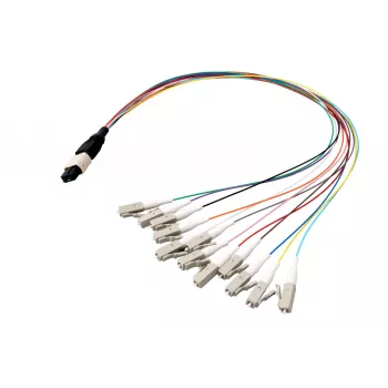 EFB Elektronik MPO-PLUS/APC(M)-LC fanout-kabel OS2 12 vezels Type B LSZH geel 1m MPOM12LCOS2-1