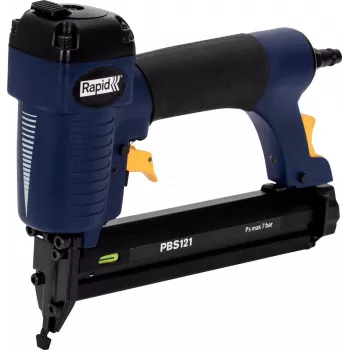 RAPID TOOLS pneumatische nagelpistool & tacker PBS121 blauw/geel met koffer voor type 606 nieten (12-30 mm) & type 8 nagels 5000053