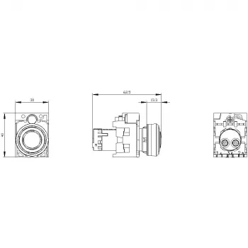 Siemens SIRIUS ACT 3SU1200-6KB10-1AA0 akoestische melder, 22 mm rond, kunststof, zwart, 24 V AC/DC, IP66/IP67/IP69K