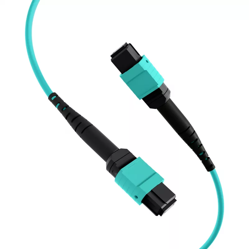 EFB MTP-F/MTP-F 12-vezel matrix patchkabel OM3, LSZH aqua, code B, 0,5m MTPF12MTPFOM3-0,5