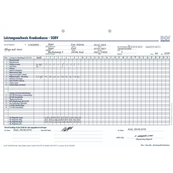BOI prestatiebewijs zorgverzekeraar SGB V formulieren, 50 vel, A4, wit 9206-00329