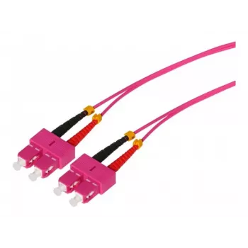 Tecline HD LWL-patchkabel, 50/125 µm, multimode, OM4, SC duplex naar SC duplex, erika violet, 3,0 m (798SS03)