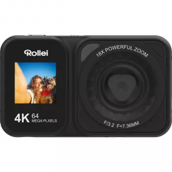 Rollei Compactline 64 Dual Screen Digitale camera – 14MP, 5x zoom, zwart