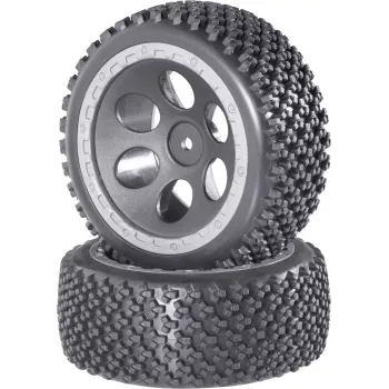 Reely 1:10 Buggy compleetwielen Rally gat-design grijs 4 stk. (RE-6549729)