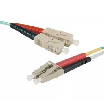 EXERTIS CONNECT Glasvezel-patchkabel, 50/125 µm, OM3, SC duplex naar LC duplex, turquoise, 4,0 m