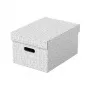 LEITZ 628282 opbergbox Home Medium, 3-delige set, wit, 100% gerecycled golfkarton, afneembaar deksel, stapelbaar