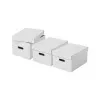 LEITZ 628282 opbergbox Home Medium, 3-delige set, wit, 100% gerecycled golfkarton, afneembaar deksel, stapelbaar