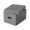 Esselte Home Opbergbox M, 17,5 L, 26,5 x 36,5 x 20,5 cm, 3-pack, wit/grijs (628283)