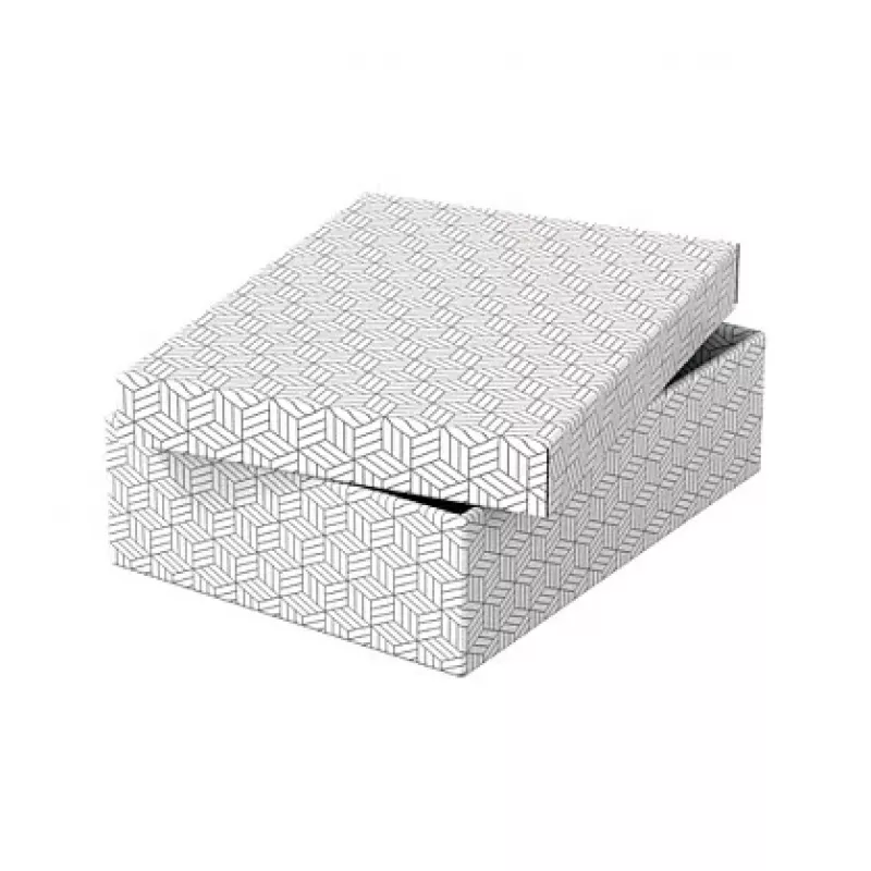 LEITZ Home M Opberg- en geschenkbox set met 3, wit, 100% gerecycled golfkarton, afneembaar deksel 628284