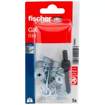 Fischer GK RH K NV gipsplaatdübel met rondhaak, 22 mm, 1 set (510662)