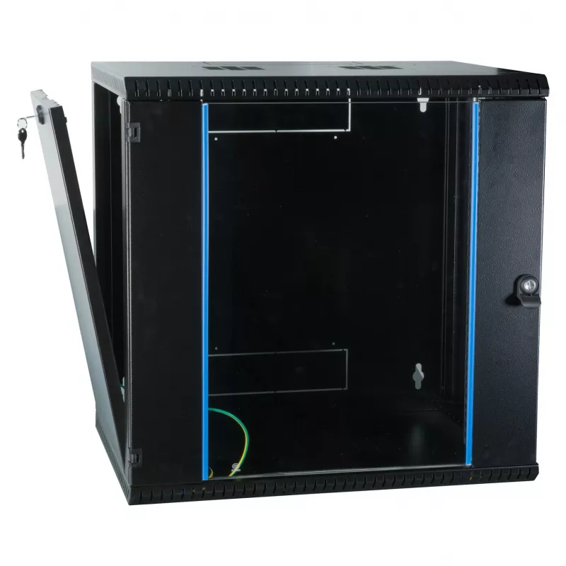 EFB 19 inch wandbehuizing 12U, vast, eendelig, RAL 9005, diepte 600 mm (691712VTS.60)