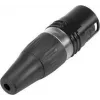 HICON HI-X5CM-B 5-polige XLR-stekker, soldeeraansluiting, zinkdrukgieterij, zwart 30200514