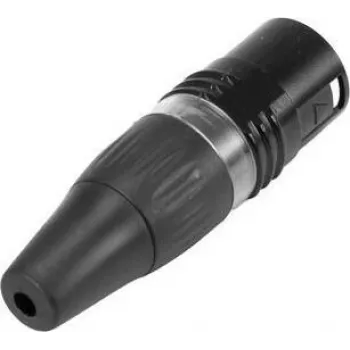 HICON HI-X5CM-B 5-polige XLR-stekker, soldeeraansluiting, zinkdrukgieterij, zwart 30200514