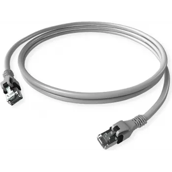 ZVK GmbH EasyLan PushPull Cat 6 STP patchkabel, RJ-45 stekker naar RJ-45 stekker, 1 m, grijs, aangegoten knikbescherming CPP1OACACA0010
