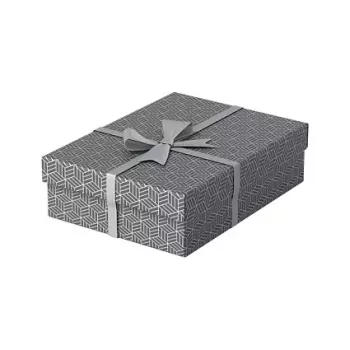 Esselte Home opberg- en geschenkdoos M, 3-set, grijs, 100% gerecycled golfkarton, afneembaar deksel 628285