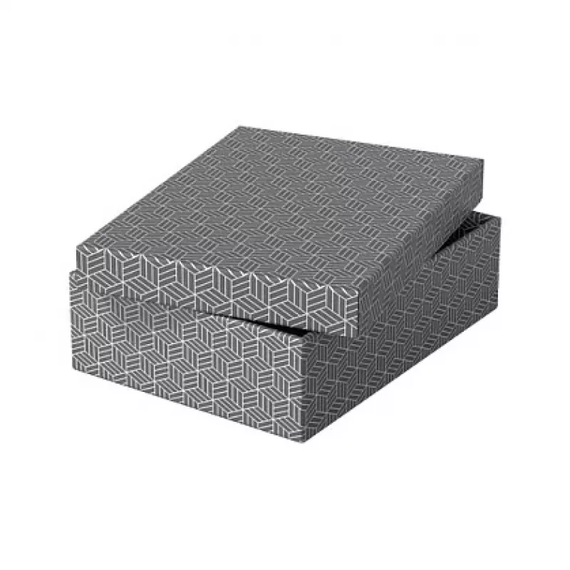 Esselte Home opberg- en geschenkdoos M, 3-set, grijs, 100% gerecycled golfkarton, afneembaar deksel 628285
