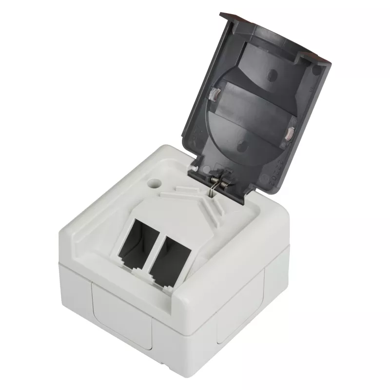 EFB ET-25020 opbouw vochtige ruimte lege behuizing voor 2 keystone-modules, IP44, grijs