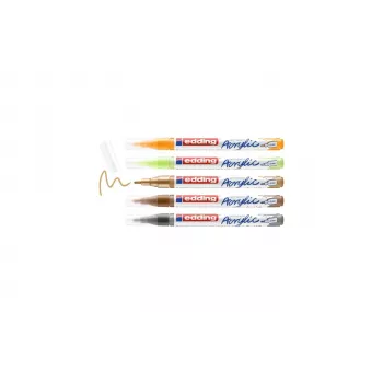 Edding 5300 acrylmarker-set fijne punt 5 verschillende kleuren 4-5300-5S-1