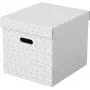 LEITZ Home Cube Opbergbox-set met 3 stuks, wit, 100% gerecycled golfkarton, afneembaar deksel 628288