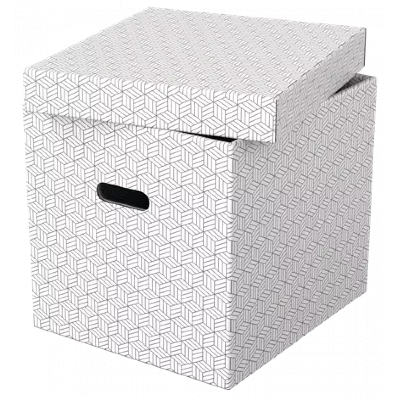 LEITZ Home Cube Opbergbox-set met 3 stuks, wit, 100% gerecycled golfkarton, afneembaar deksel 628288