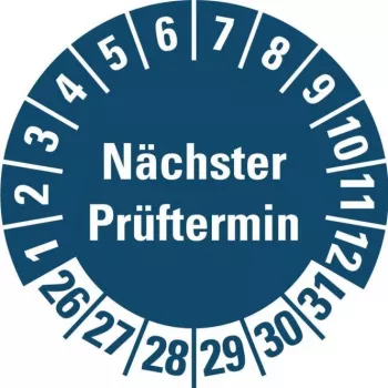 HEIN Industrieschilder keurplaatje NP26-31 blauw rond 20mm 500/rol (185778)