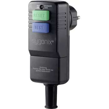 Sygonix SY-3779070 Schuko-haakse stekker met PRCD, 230 V, 16 A, IP54, zwart