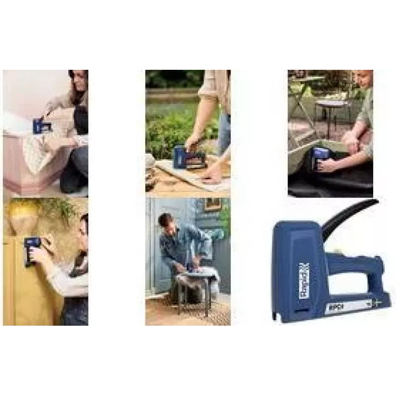 RAPID TOOLS RPC4 handtacker, blauw, voor fijndraadnietjes type 53 & type 13 (6-16 mm) en nagels type 8 - 1 stuk 5001631