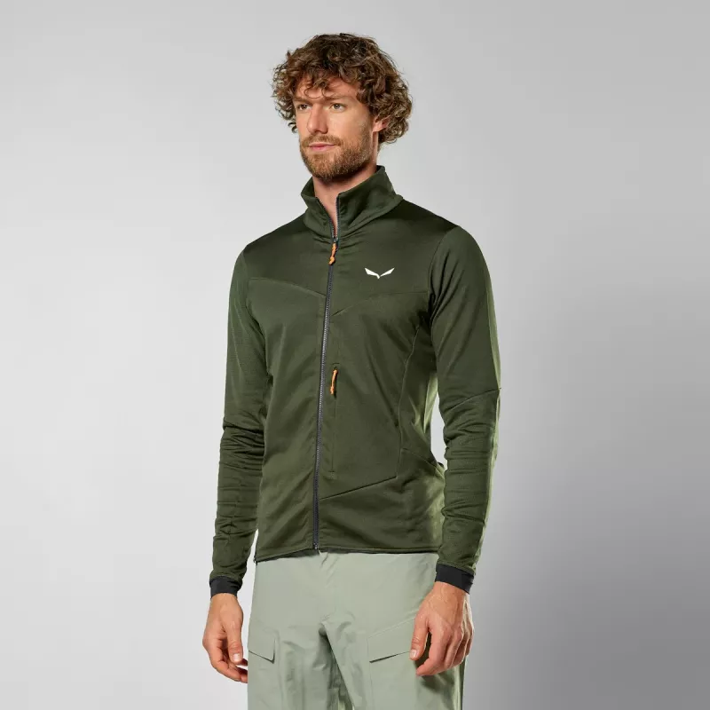 Salewa Sella Crevasse jas heren fleece - Dark Olive, maat M