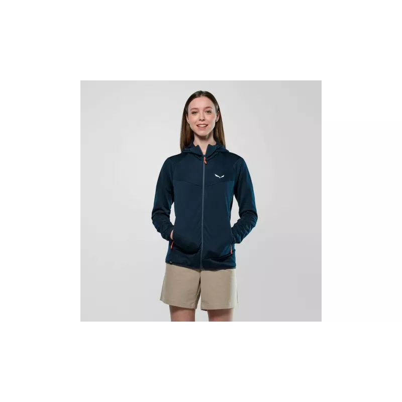 Salewa Puez Altavia PL HD jas dames capuchon fleece - Navy Blazer XS