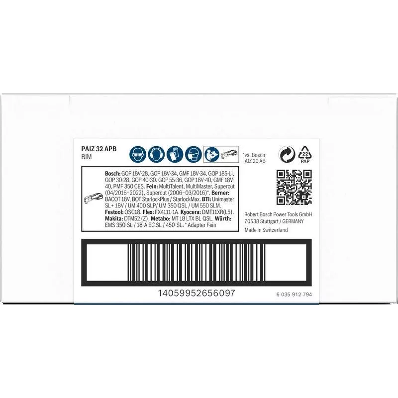 Bosch PRO PAIZ 32 APB inlegzaagblad 32x60 mm StarlockPlus bi-metaal 2608669130