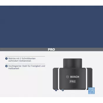 Bosch 2608001168 crimpmatrijs voor buiskabelschoenen en verbinders, 240 mm², zeskantprofiel
