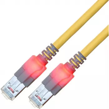 ZVK GMBH Easylan DualBoot LED patchkabel RJ45 S/FTP Cat.6 (Class E), met saCon stekker, LSOH, geel, 25 m CS1OYCDCD0250