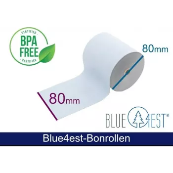 ARTDEV Blue4est® Eco thermorollen 80mm x 80m, kern 12mm, blauw, 52g, 35 jaar archiveerbaar, BPA-vrij ADT808012-BT-BLUE4EST-55