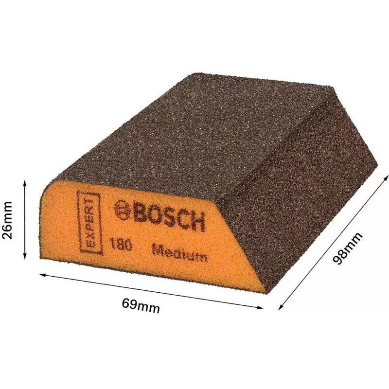 Bosch EXPERT M475 schuimspons, K120 medium, aluminiumoxide, nat & droog, rechthoekig blok 2608621921